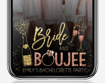Bride and Boujee Bachelorette Filter, Bachelorette Geofilter, Boujee Geofilter, Snapchat Filter, Birthday Filter, Gold Snapchat Filter
