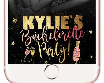 Snapchat Geofilter, Neon Bachelorette Filter, Bachelorette Snapchat Filter, Bachelorette Geofilter, Hen Party, Gold Confetti Filter
