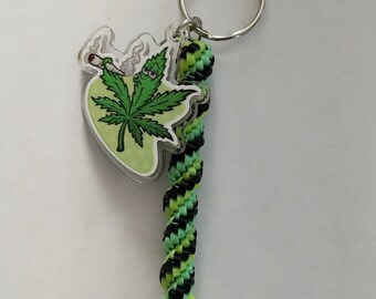 Boondoggle, Keychain, Weed, Pot Leaf, Smoker, 420 Gift, Cannabis, Key Ring, Keychain Gift, Plastic String Keychains, Backpack Zipper Pull