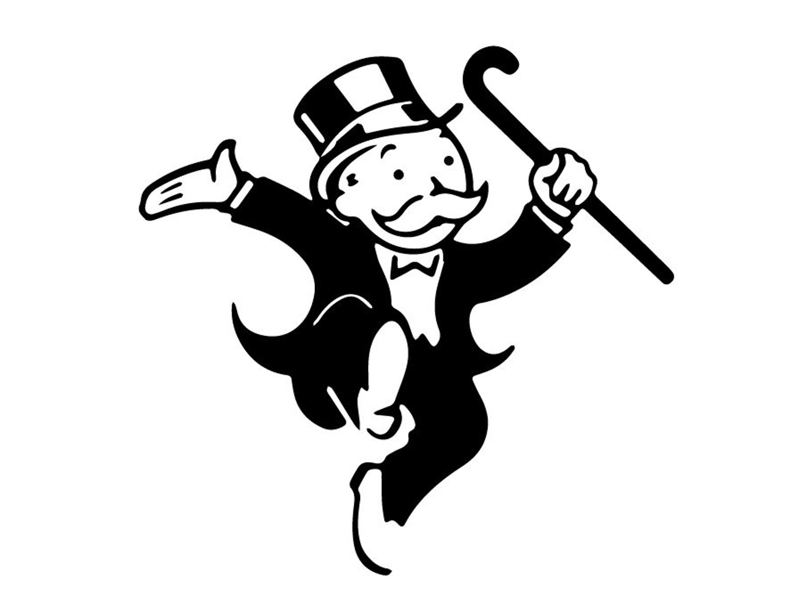 Monopoly Guy Die Cut One Color Decal Window Bumper Sticker Car Etsy