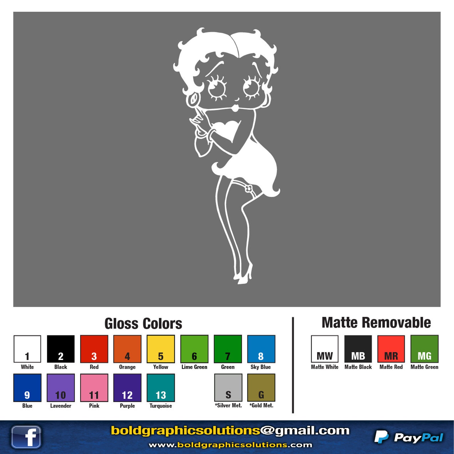 Betty Boop Die Cut One Color Decal Window Bumper Sticker Car | Etsy