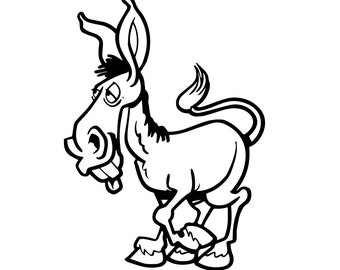Donkey Cartoon Die Cut One Color Decal Window Bumper Sticker Car Decor Wall Horse Jackass