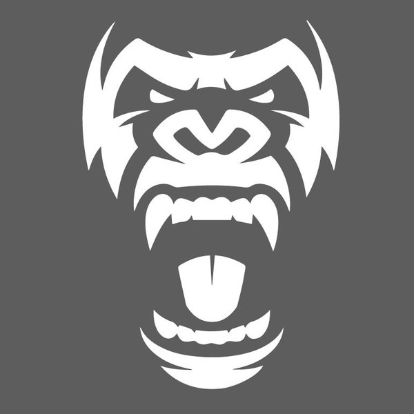 Gorilla Roar Die Cut One Color Decal Window Bumper Sticker Car Decor Wall Monkey Ape