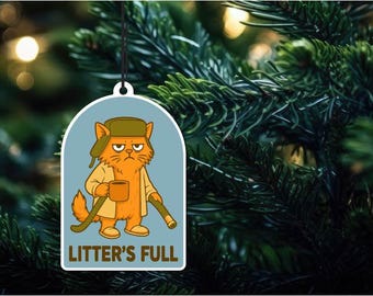 Litters Full Ornament, Litters Full, Litters Full Cat, Funny Ornaments, Christmas Ornaments, Cat Gifts, Cat Ornaments, Trending, Christmas