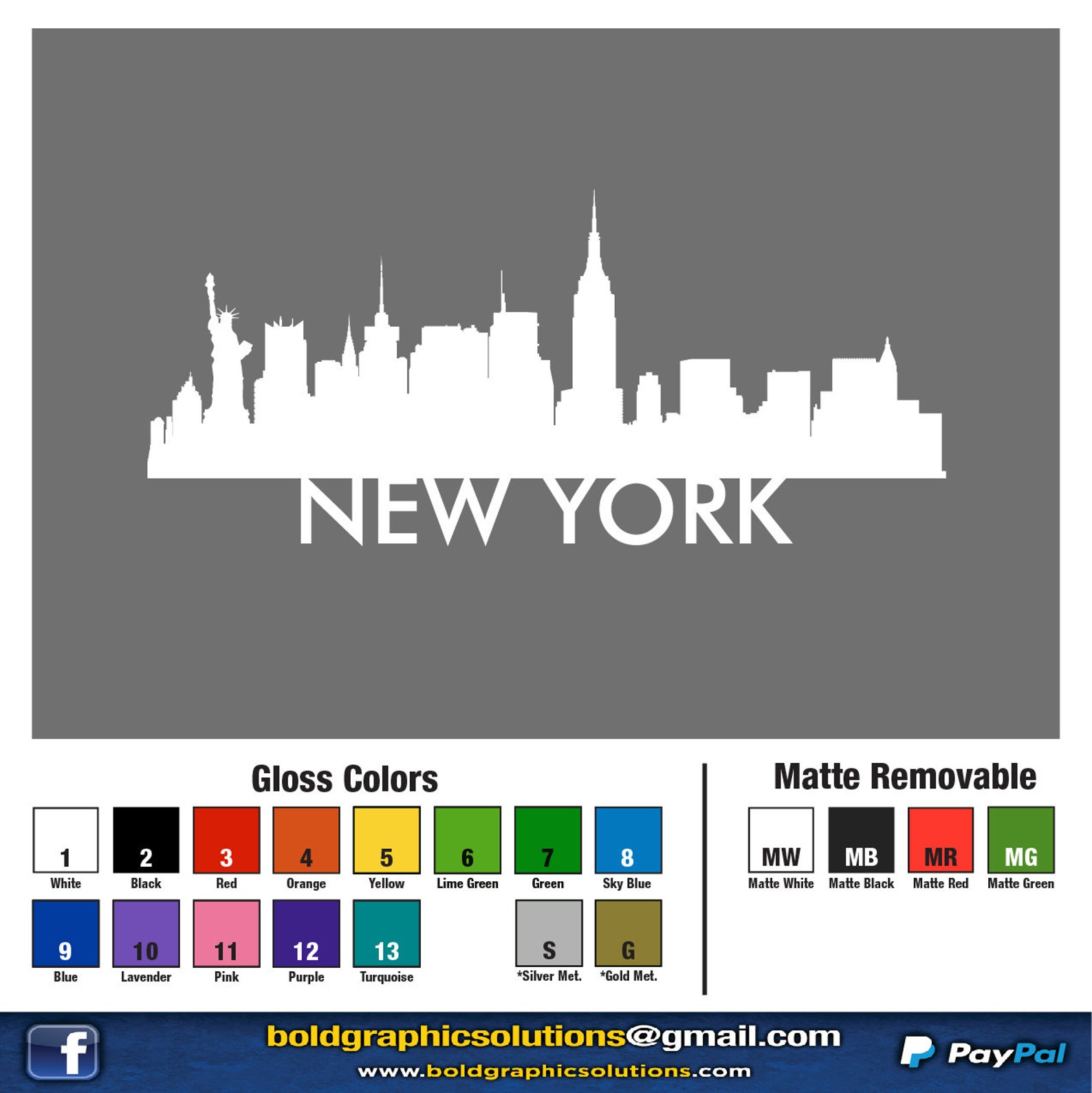 New York City Skyline Die Cut One Color Decal Window Bumper - Etsy