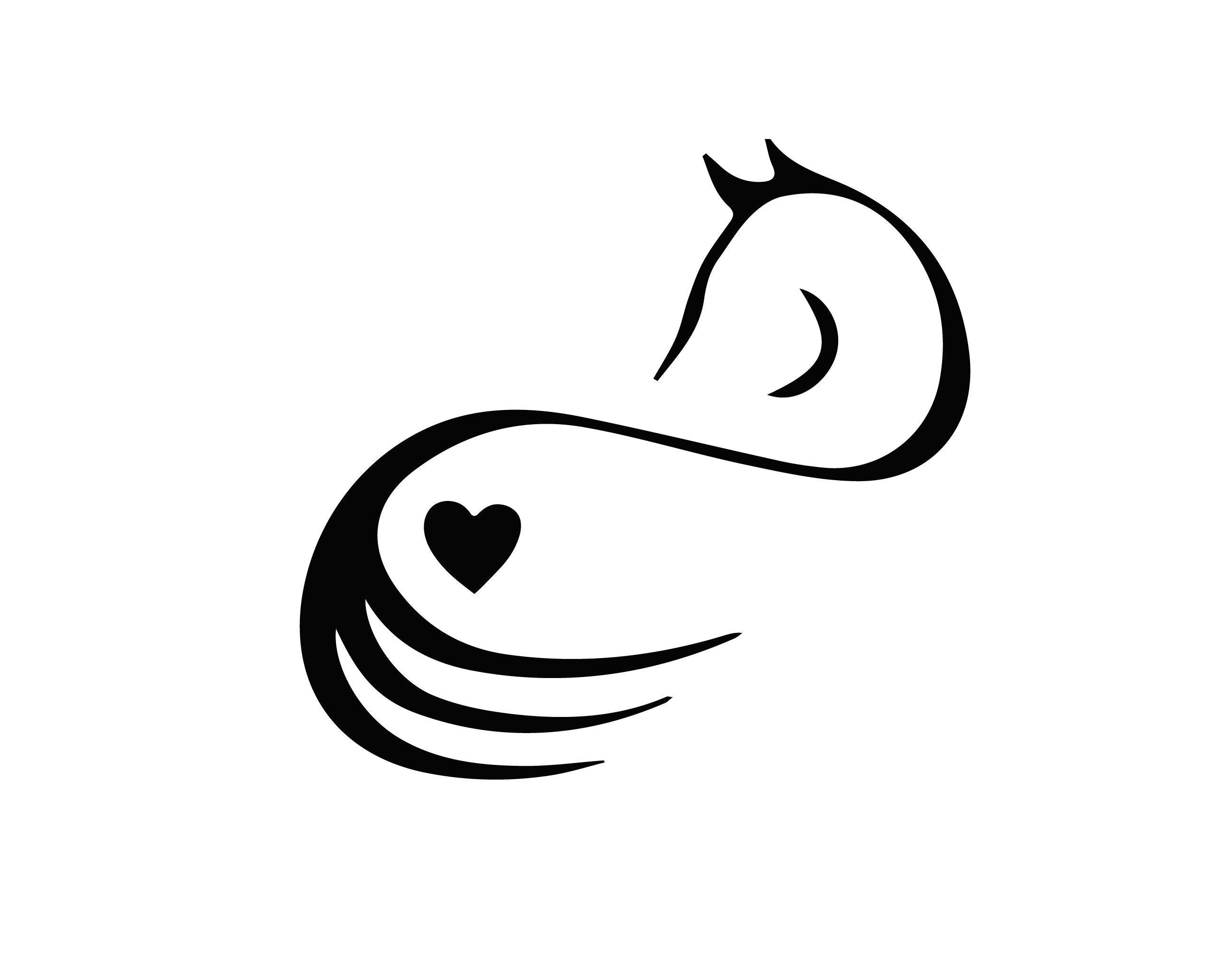 Horse Silhouette Die Cut One Color Decal Window Bumper Sticker Car Decor Wall Equine Lovers Heart