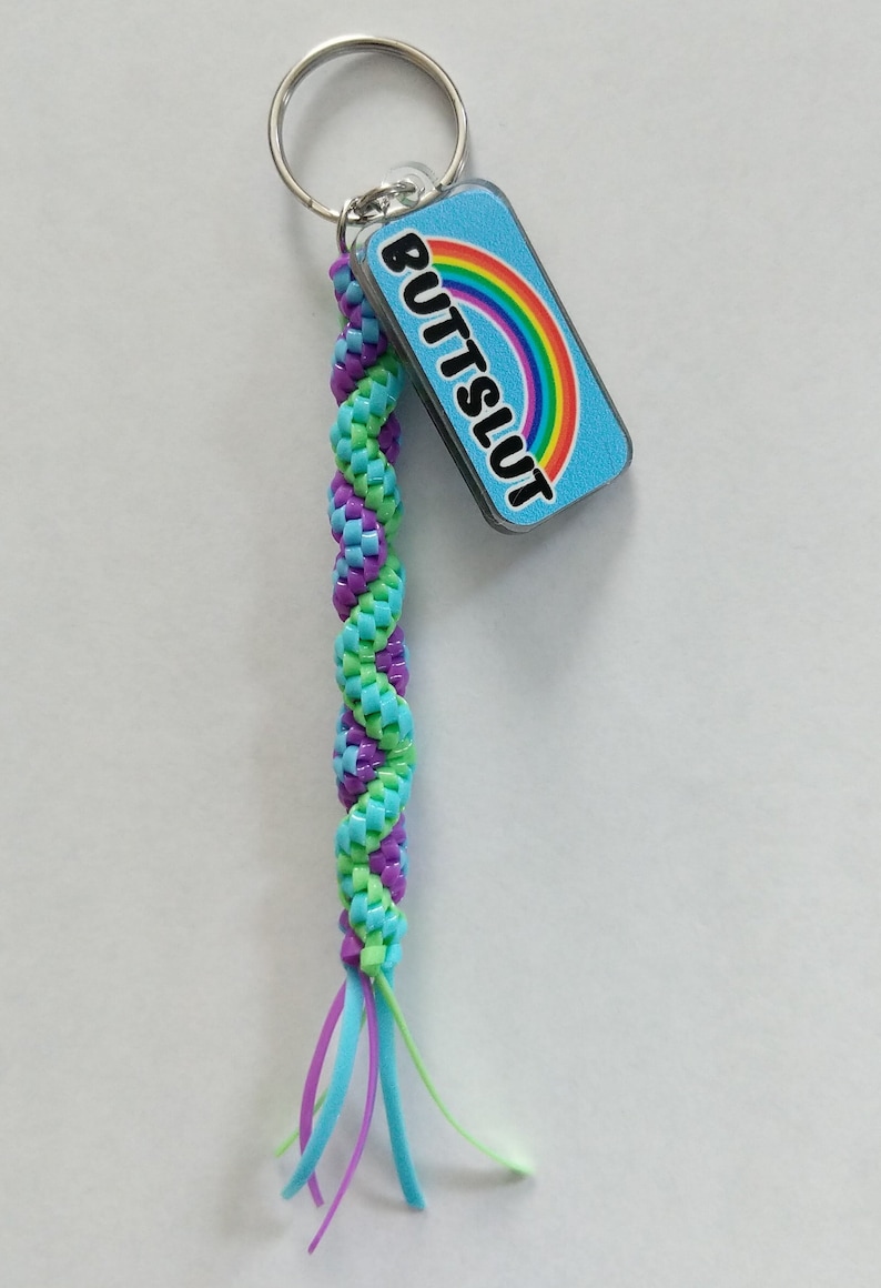 Key Chain Bootiful Boondoggle, Keychain, Butt Sl*t, Rainbow, Pride, Funny, Key Ring ...