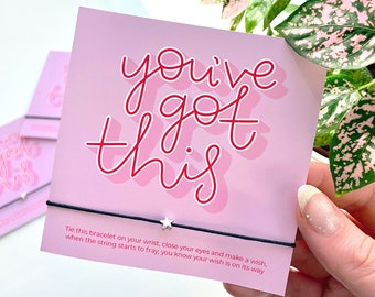 You've Got This Inspirational Wish Bracelet // stocking filler, typography, motivational, gifts for her, galentines gift