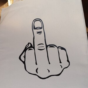 Middle Finger Canvas Tote Bag image 1