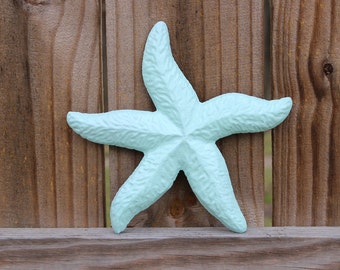 Cast iron starfish; starfish wall art; metal starfish wall hanging; beach house decor; beach wall art; housewarming gift; christmas gift