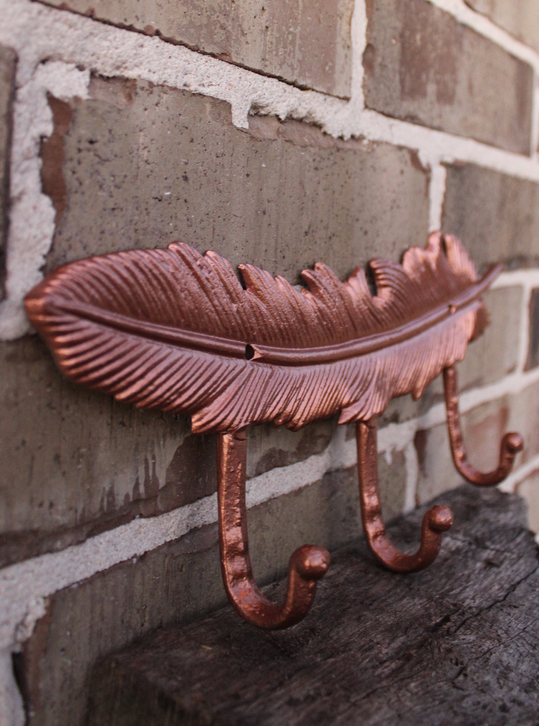 Feather Wall Hook Cast Iron Feather Rustic Feather Feather Etsy Denmark