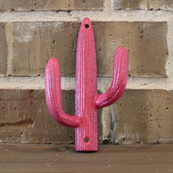 Cactus wall hook; cast iron cactus; rustic cactus; cactus wall decor; metal cactus; metal wall hook; metal wall decor