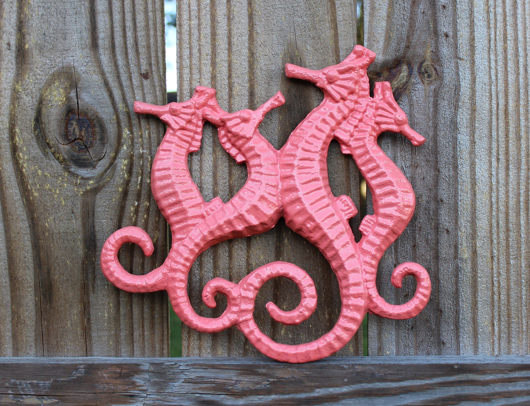 Seahorse wall decor metal seahorse cast iron seahorse beach Etsy