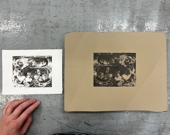 Original Lithograph Print, “Waiting”