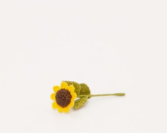 Crochet miniature Sunflower Dollhouse plant Miniature sunflower Artificial flower mini gifts