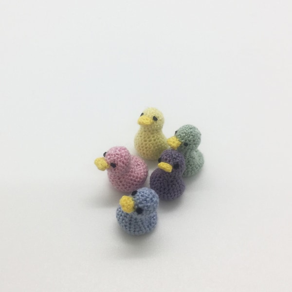 Pastel miniature ducklings Crochet Miniature Duck Charming ducklings Micro duckling A very tiny miniature duckling Rubber Duck micro duck