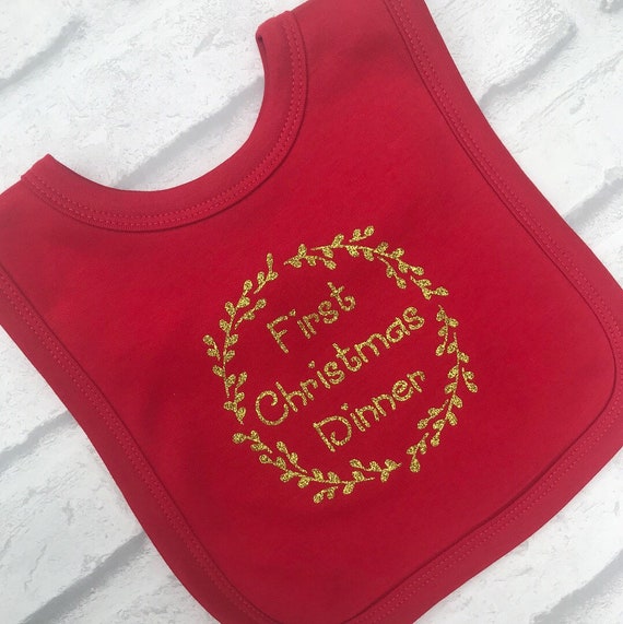 first christmas dinner bib