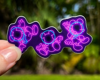Astro Mickey Sticker: Neon Star Trader, Waterproof Vinyl - Etsy