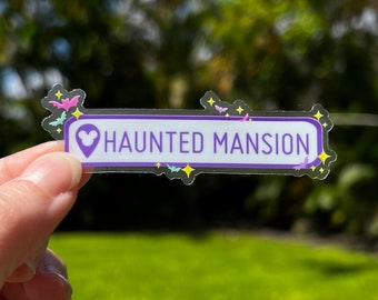 Haunted Mansion Location Tag Sticker - Waterproof Vinyl Decal
