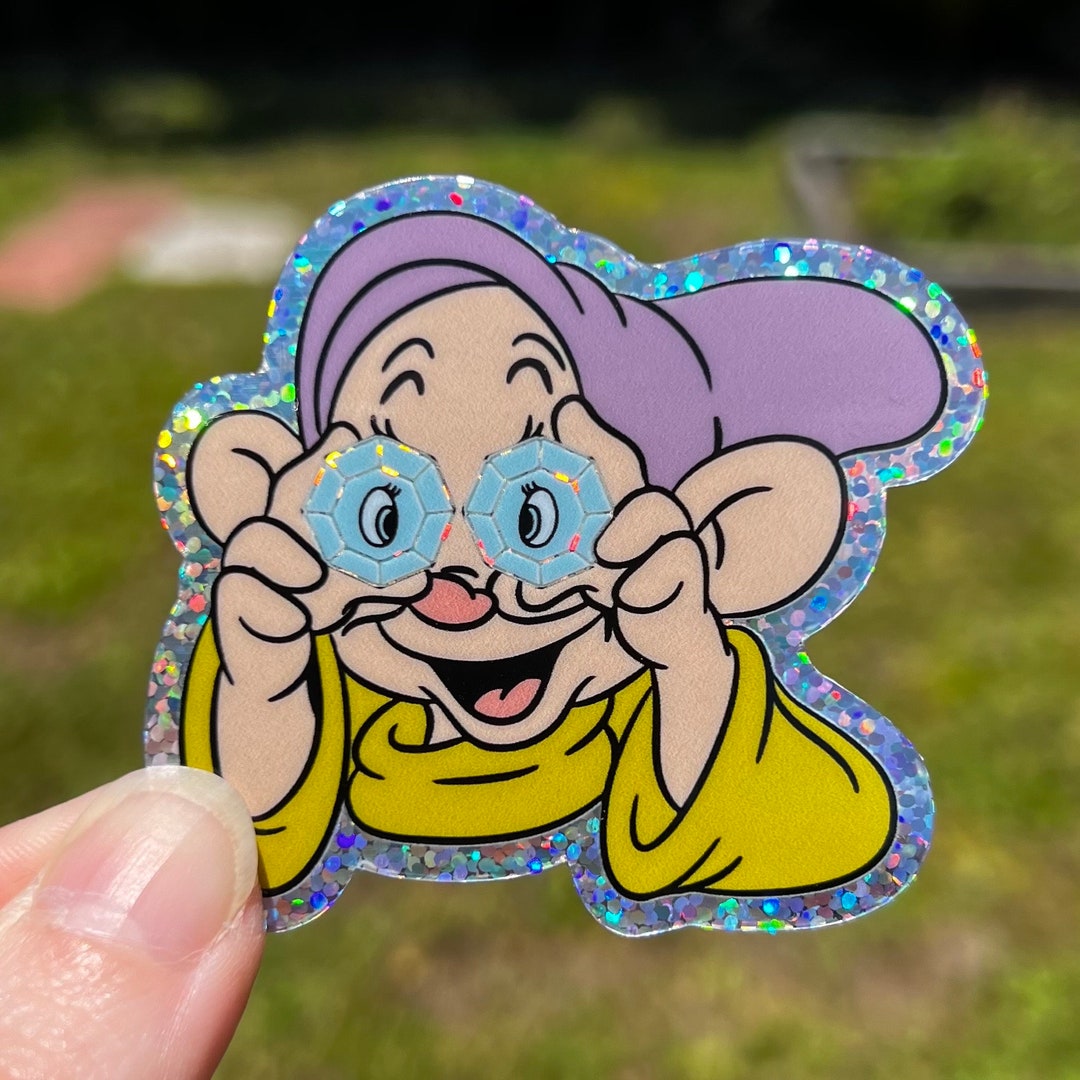Dopey Glitter Sticker: Diamond Eyes, Waterproof Decal - Etsy