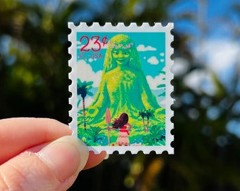 Moana TeFiti 1.5” Stamp Sticker great for waterbottles, notebooks, laptops, planners, cellphones and MORE! ! Great Gift