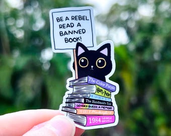Banned Books Sticker: Rebel Reader, Laptop Decal