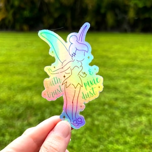 Holographic Tinkerbell 3” Sticker great for water bottles, notebooks, laptops, planners, cellphones and MORE!