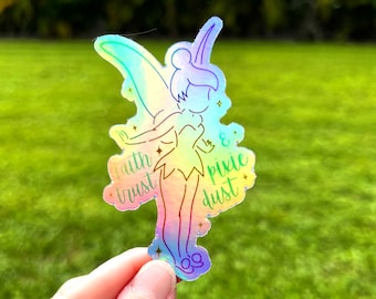 Holographic Tinkerbell Sticker: Durable Vinyl Decal (3")