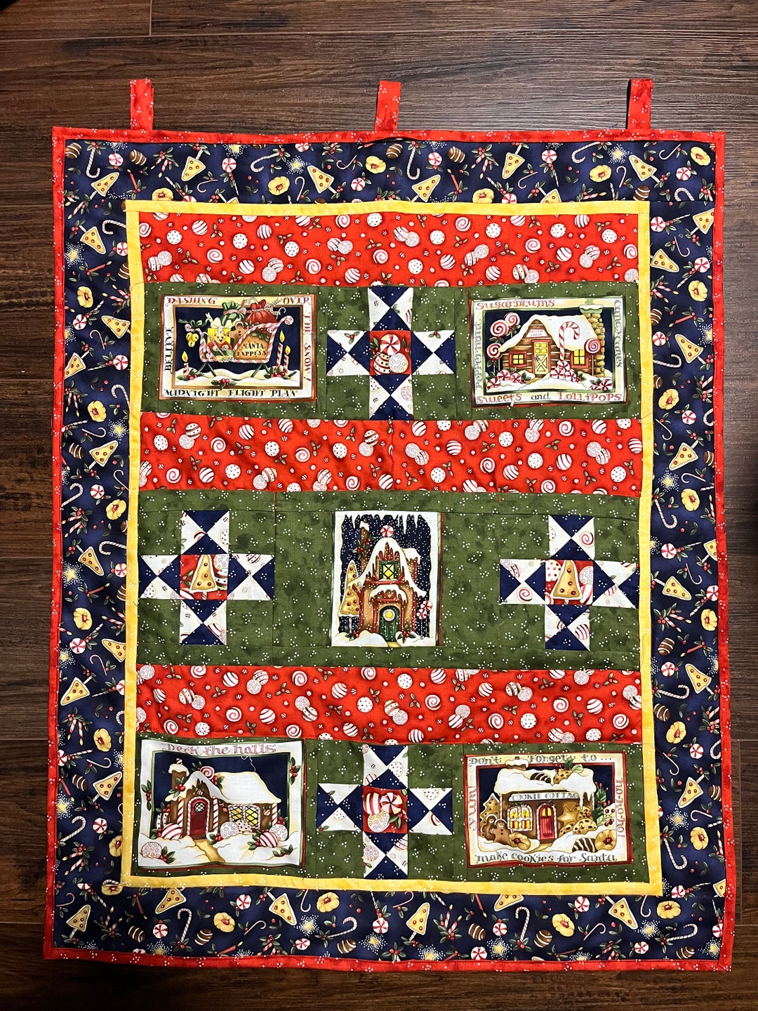 Quilted Wall Christmas Card Holder Etsy