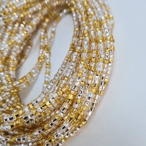 Sliver and Gold Waist Beads|On Sale Belly Chain Weight control African beads|belly beads| Ghana beads| Weight Tracker| Nigerian waist beads