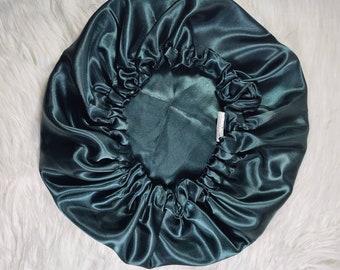 Teal Reversible Satin hair bonnet|Satin Elasticated, Sleep Hat Bonnet, Headscarf. Night Sleep, Protecting Hairstyle,