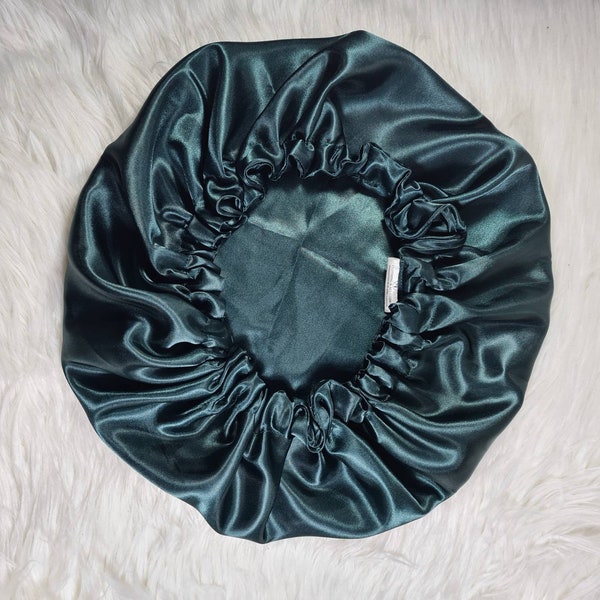 Teal Reversible Satin hair bonnet|Satin Elasticated, Sleep Hat Bonnet, Headscarf. Night Sleep, Protecting Hairstyle,