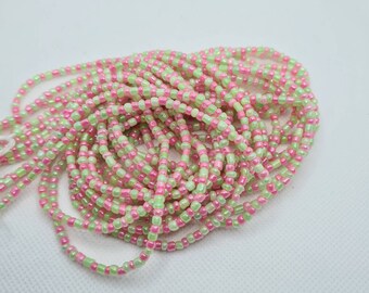 Rosa X Lima Verde Cintura Cuentas/En Venta Cadena del Vientre Control de peso Cuentas africanas/cuentas del vientre/ Cuentas de Ghana/ Rastreador de peso/Cuentas de cintura nigerianas