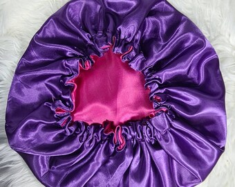 Reversible Satin hair bonnet  Satin Elasticated, Sleep Hat Bonnet, Headscarf. Night Sleep, Protecting Hairstyle,