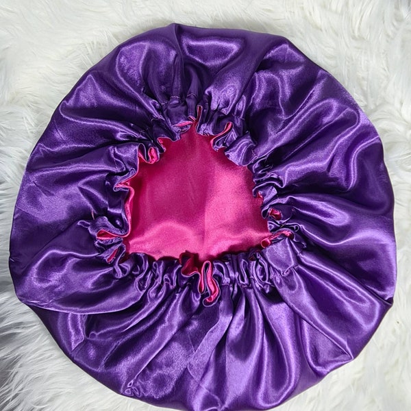 Reversible Satin hair bonnet  Satin Elasticated, Sleep Hat Bonnet, Headscarf. Night Sleep, Protecting Hairstyle,