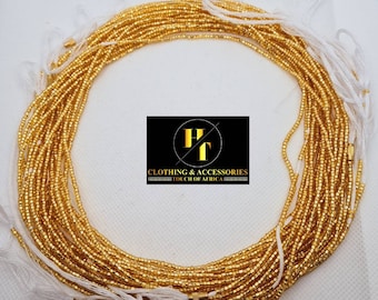 Small Gold colour Waist Beads|On Sale Belly Chain Weight control African beads|belly beads| Ghana beads| Weight Tracker|Small waist beads