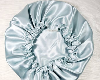 Duckegg Reversible Satin hair bonnet|Satin Elasticated. Sleep Hat Bonnet. Headscarf. Night Sleep. Protecting Hairstyle.