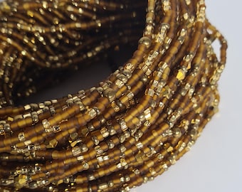 Warm tone Brown Waist Beads|On Sale Belly Chain Weight control African beads|belly beads| Ghana beads| Weight Tracker Beads|Mix With Gold