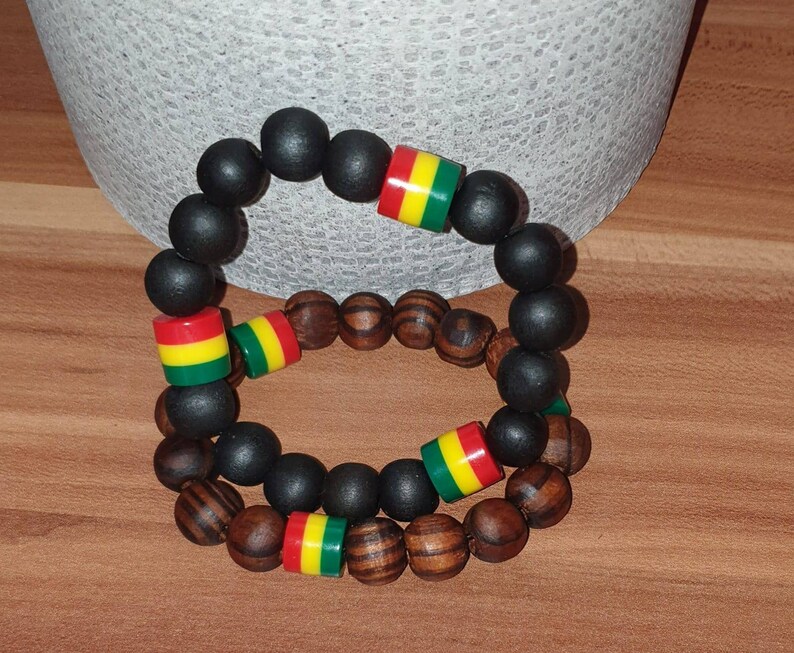 Rasta African Bead Bracelets Unisexbracelet Etsy