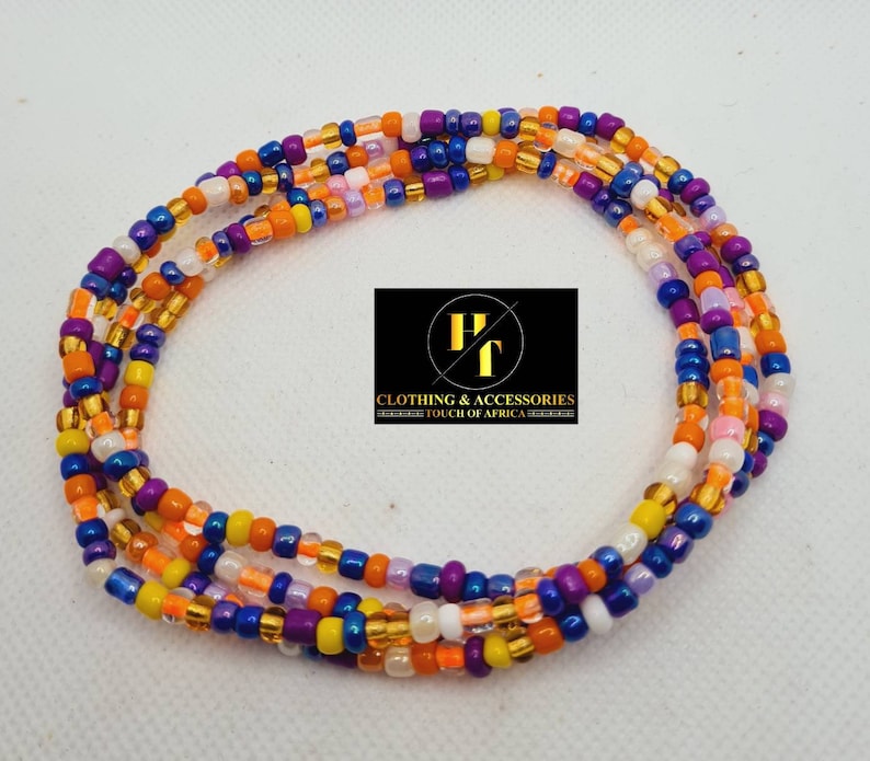 Weight Tracker Ghana beads Nigerian waist beads Multi colours Waist Beads|On Sale Belly Chain Weight control African beads|belly beads