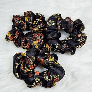 Chinese Print Scrunchie Soft Stretchy Hair Accessories Hair Tie