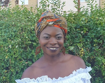 Copricapo/ Copricapo africani/ Bandana/ Copricapo/ Abbigliamento africano per le donne/ 100% Cotone/ Ankara / Duku