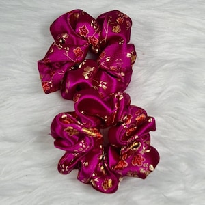 Chinese Print Scrunchie Soft Stretchy Hair Accessories Hair Tie