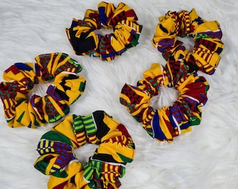 Scrunchie Soft Stretchy Hair Accessories Hair Tie African Print Fabric Kente print