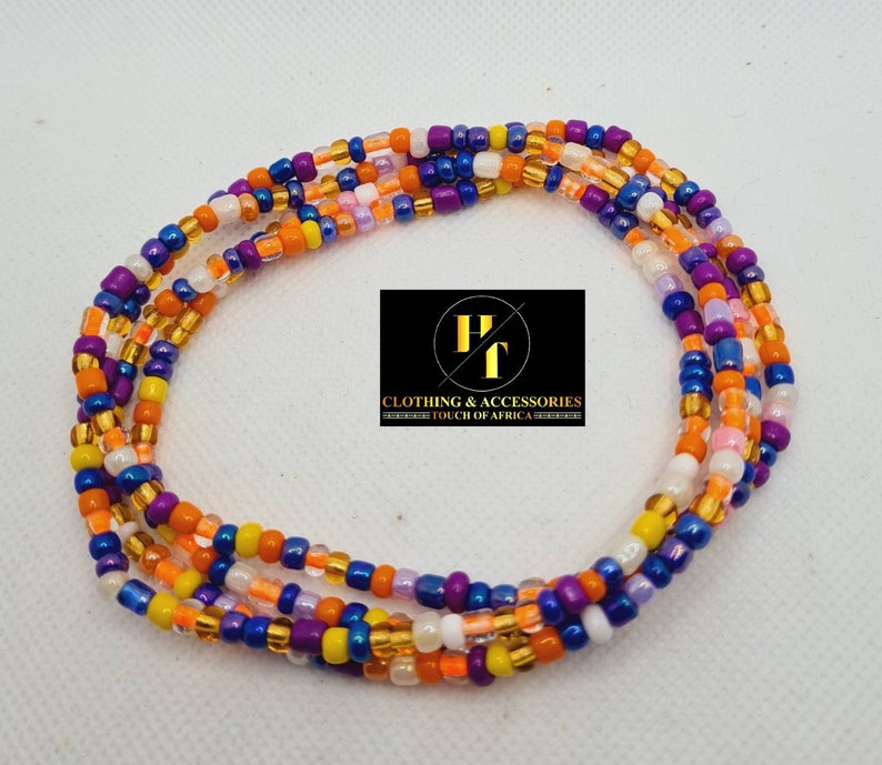 Weight Tracker Ghana beads Nigerian waist beads Multi colours Waist Beads|On Sale Belly Chain Weight control African beads|belly beads