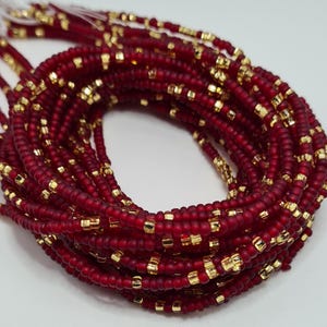 Red wine frosted Waist Beads|On Sale Belly Chain Weight control African beads|belly beads| Ghana beads| Weight Tracker| Nigerian waist beads