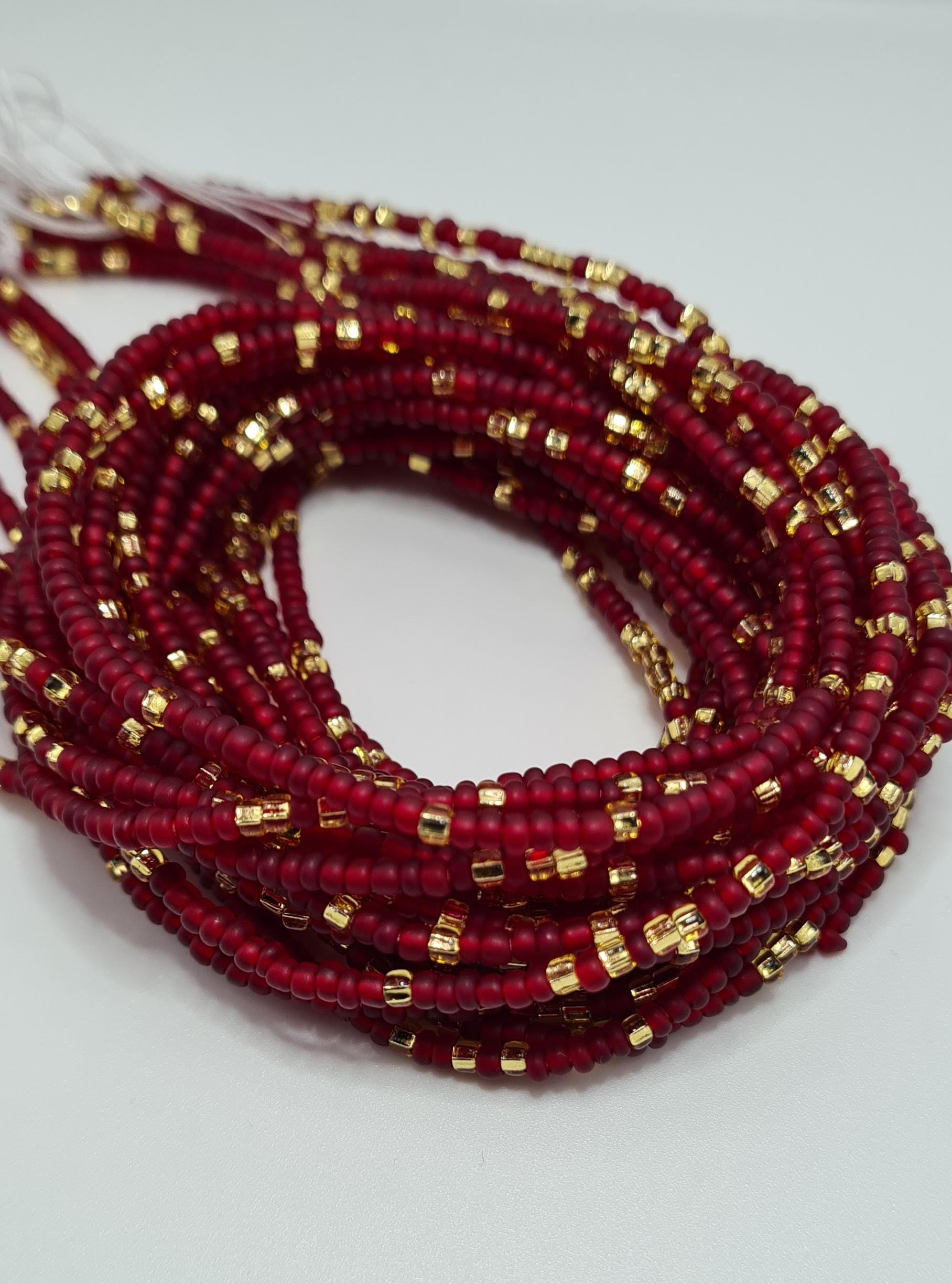 Red wine frosted Waist Beads|On Sale Belly Chain Weight control African beads|belly beads| Ghana beads| Weight Tracker| Nigerian waist beads