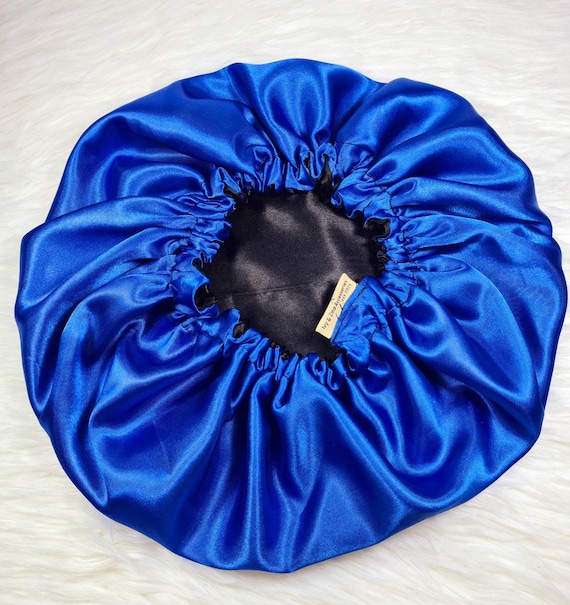 Bonnet De Nuit Satin - Lot De 2 (Noir Et Rose) - Protection Cheveux - Anti-Frisottis - Confortable
