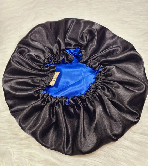 Royal Blue Silky Reversible Satin Hair Bonnet|satin Elasticated