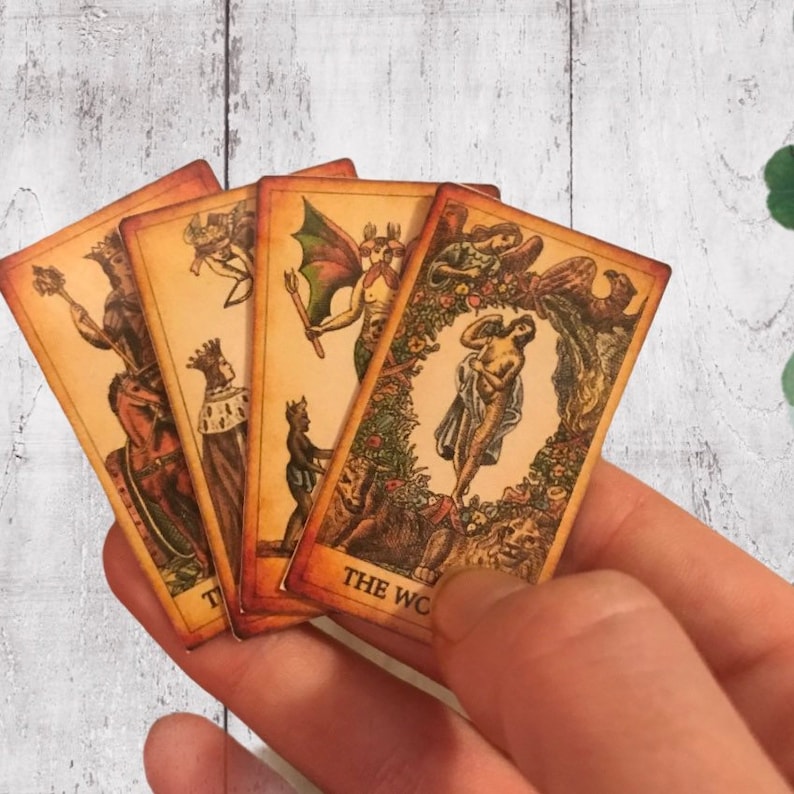 miniature-tarot-cards-78-major-and-minor-arcana-etsy
